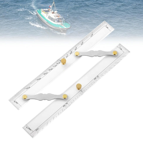 Toyosport 12 Parallel Ruler with Clear Markings, in Navigation Plotting Tool, Quality Plastic, Precision Marine Chart