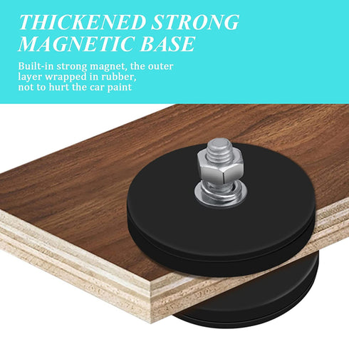 4Pack 30LBS M4 Anti-Scratch Mounting Magnets, Rubber Coated Neodymium Magnets with Threaded Studs, Non-Slip Strong