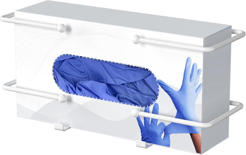 niffgaff Glove Box Dispenser Wall Mount, White Glove Holder Organizer for Disposable Glove & Tissue Box