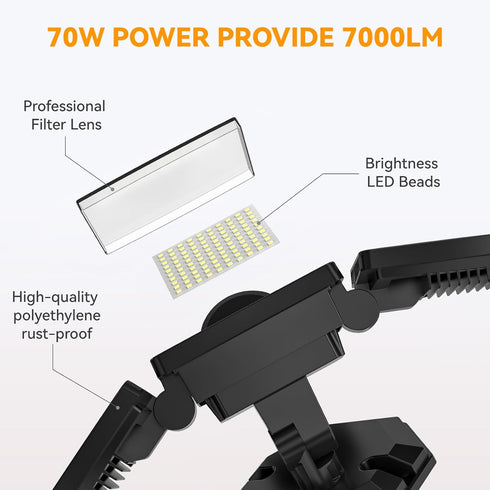 7000LM, 6500K, 3 LED Security Lights Motion Sensor Light Outdoor, Waterproof, Flood Light Outdoor Motion Detector