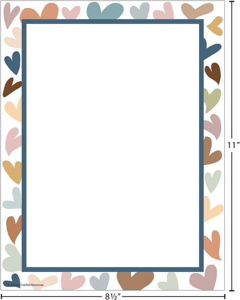 Teacher Created Resources Everyone is Welcome Hearts Computer Paper, 50 Sheets for School and Office Use