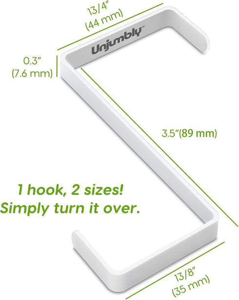 Unjumbly 4 Pack Over The Door Hooks | Fits Door Width 1 3/8" to 1 3/4", Reversible Hangers for Clothes