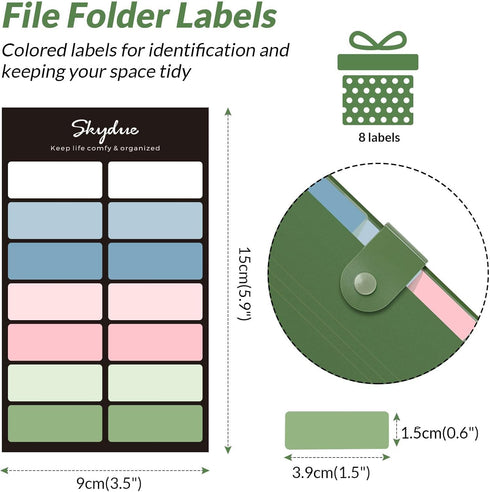 SKYDUE Expanding File Folders with 8 Pockets, Accordion File Organizer with Labels, Portable Letter Size for Home &