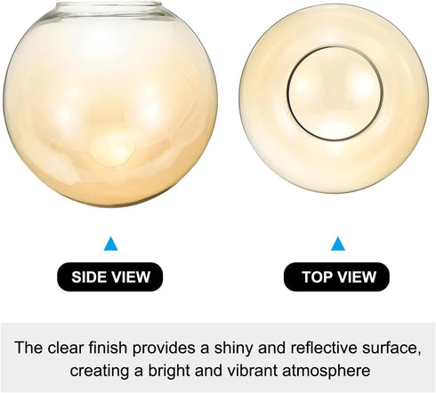 6 Inch 1pcs PATIKIL Amber Glass Globe Shades Replacement, Handmade Glass Lamp Shade Lampshade Light Fixture