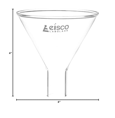 EISCO Powder Funnel, 100mm, 60º Angle, Plain Stem, Borosilicate Glass