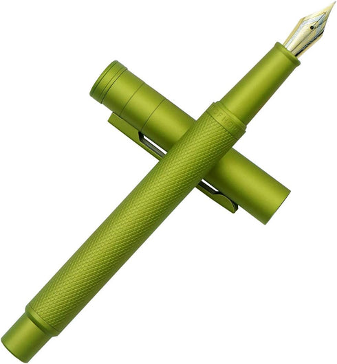 Hongdian Green Forest Metal Fountain Pen, Beautiful Tree Texture, Fine Nib Writing Office Pen