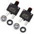 13 Amps Thermal Circuit Breakers, 125/250V AC 32V DC Push Button Manual Reset Overload Protector Switch 2 Pack