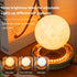 KIYOMING 360 3 Levitating Moon Lamp Floating Saturn Lamp with Transparent Luminous Light Base Suspension Rotation
