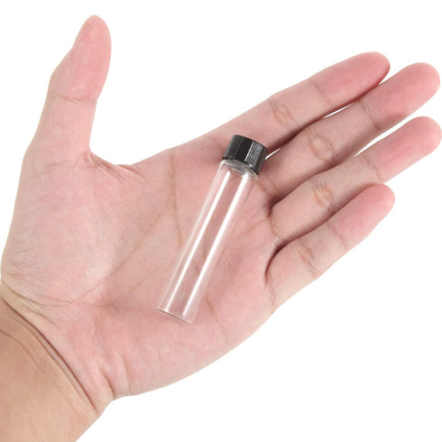 50PCS 7ml Clear Glass Vials with Screw Caps and Plastic Stoppers, Leak-Proof Small Liquid Sample Vial