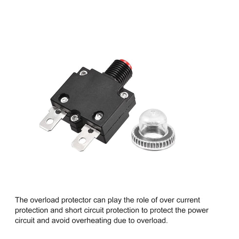 MECCANIXITY 5pcs Circuit Overload Protector 15A AC125/250V DC32V Push Button Thermal Circuit Breaker for Air Compressor