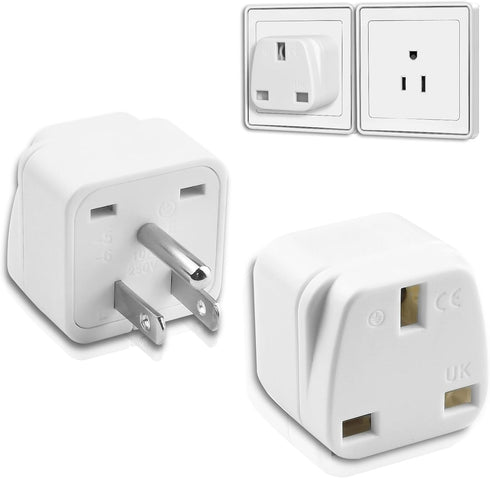 UK to US Plug Adapter, OFOAEEA 2 Pack UK to US America Plug Adapter, Converts All Type G Plugs