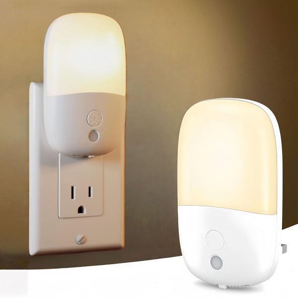 Aerkersun Dimmable Night Light Plug in with On/Off Switch, Auto Dusk to Dawn