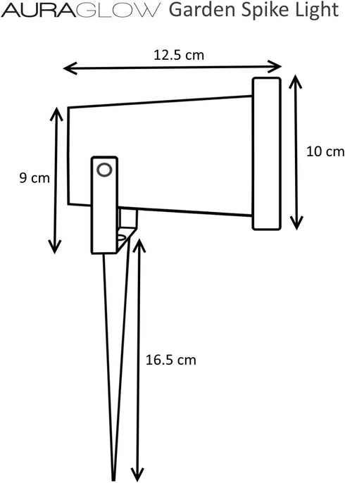GU10 Auraglow Deep Recessed Holder Garden Spike Light Floor or Wall Mount Lamp, Outdoor Uplighter