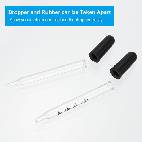 PATIKIL Eye Dropper, 12Pcs 1ml Glass Graduated Pipette Measured Dropper with Rubber Cap for Essential Oils and Lab
