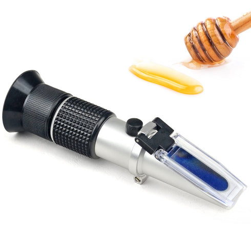 Honey Refractometer for Moisture, Brix and Baume, 3-in-1 Uses, 58-90% Brix Scale Range for Honey, Maple Syrup, and