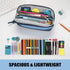 Sooez Wide-Opening Pencil Pen Case, Aesthetic Blue Pencil Pouch, Lightweight & Spacious Zipper Stationery Bag for