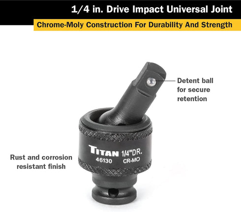 Titan 46130 1/4-Inch Drive Impact Universal Joint Socket