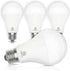E ENERGETIC LIGHTING 4 Pack 150 Watt Equivalent LED Light Bulb, Super Bright A21, Daylight 5000K, 2600 High Lumens, E26