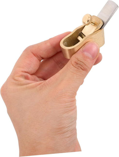 Toyvian Micro Brass Thumb Planer Tool for Violin Making Precision Mini Hand Planer for Woodworking Ergonomic Grip