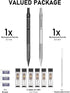 Nicpro 2 PCS Mechanical Pencils 0.5mm & 0.7mm, MP1000 Metal Artist Pencil Set with 6 Tubes HB Lead Refills, Black &
