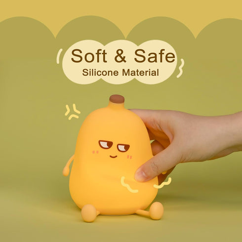 Banana Night Light for Kids, Cute Night Lamp for Room Decor, Portable Silicone Kids Lamp USB Rechargeable Nightlight