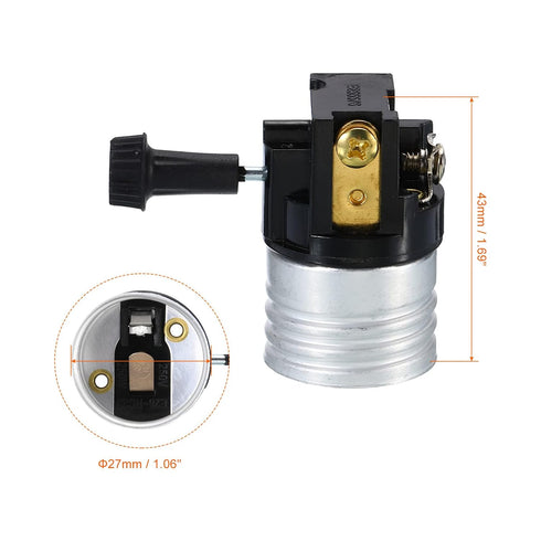 3-Way E26 Pack 2 MECCANIXITY Lamp Socket, Medium Base Lamp Socket Replacement with Turn Switch Knob for Floor Table