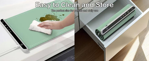 3 26" Okan Silicone Electric Food Warming Tray, Fast Full Surface Heating with Timer, Portable Rollable Versatile
