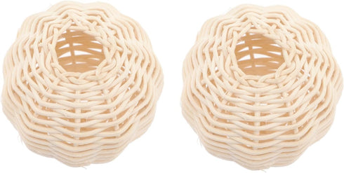 STOBOK Rattan Lamp Shade Small 2.75 Inch Woven Wicker Light Cover Set