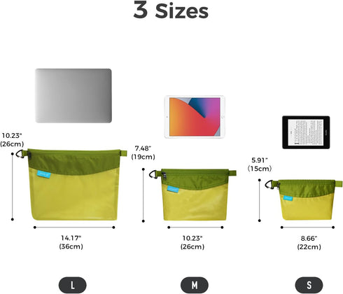 pack all Water-Resistant Material Zipper Pouch, Mesh Zipper Bag for Storage, Travel, Office (Small) (Green)