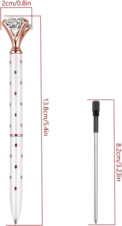 NNY 3 PCS Metal Crystal Diamond Ballpoint Pens, Fancy Gifts for Women Girls, Includes 3 Pen Refills