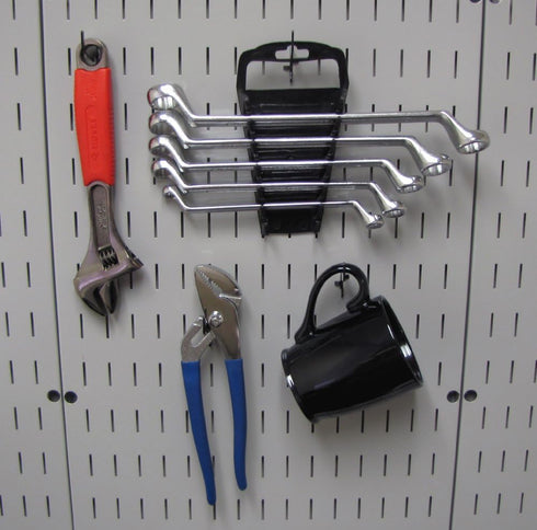 Wall Control Slotted Metal Pegboard Hooks Pack - Medium 1-7/8in Hook - Black for Pegboard and Tool Board