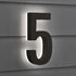 5 Inch Backlit LED House Numbers, Premium Quality ABS-Polymer Illuminated Home Address Number, Modern Design (2, Black)