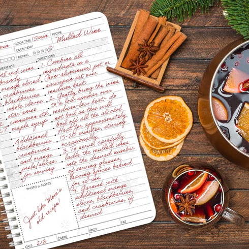 BookFactory Holiday Recipe Book/My Favorite Holiday Recipes/Fill in Recipe Journal, Wire-O - 100 Pages, 6" x 9"(JOU-100-69CW-PP-(HolidayRecipe))