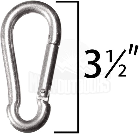 3.5" 660LB Hammocks, Heavy Duty Carabiners - Weight Capacity Per Clip - Strong Spring Action Snap Hook Attachment
