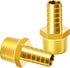 TAILONZ PNEUMATIC Brass Hose Barb Fitting, 1/2 Inch Barb to 1/2 Inch Male NPT Adapter (Pack of 5)
