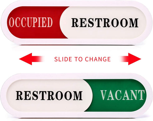 Vacant Occupied Sign for Home Office, Hotels, Hospital Restroom, Slider Door Sign (6.69'' x 1.96'')