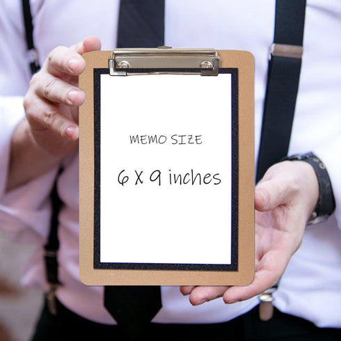 Mini Clipboards, 32 Pack 6" x 9" Small Clipboards, Wooden Mini Clipboards with Low Profile Clip, Hanging Loop