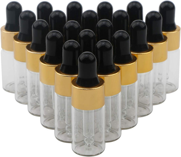 3ML Mini Clear Glass Essential Oil Dropper Bottles, Multi-function Empty Eye Dropper Bottle, 30 Pack