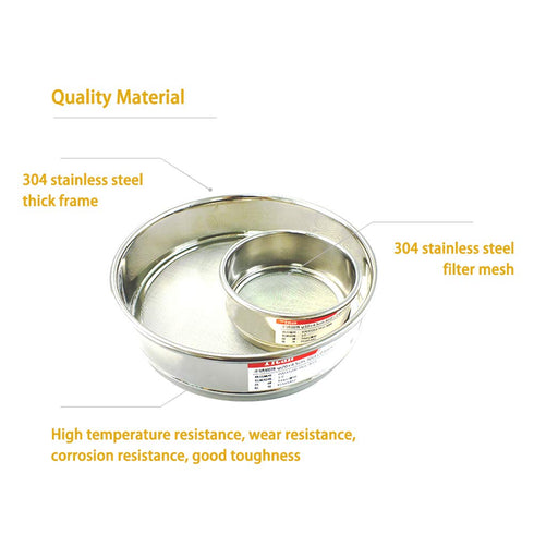 f20×4.5cm 304 Stainless Lab Sieves, Economy Test Sieve with 304 Stainless Steel Wire Cloth