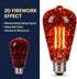 3D Bulb ST19 Lightbulb Bulb SLEEKLIGHTING Red Fairy Like Firework Light with Galaxy Inspired Light LED Medium Base