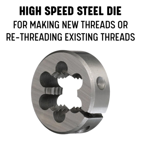 Drill America DWT Series 5/16"-24 13/16" OD High Speed Steel Round Adjustable Die