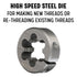 Drill America DWT Series 5/16"-24 13/16" OD High Speed Steel Round Adjustable Die