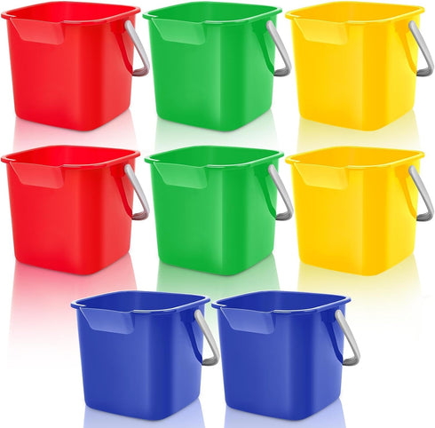 Irenare 8 Pcs Sanitizing Bucket 3 Quart Cleaning Pail Small Detergent Square,