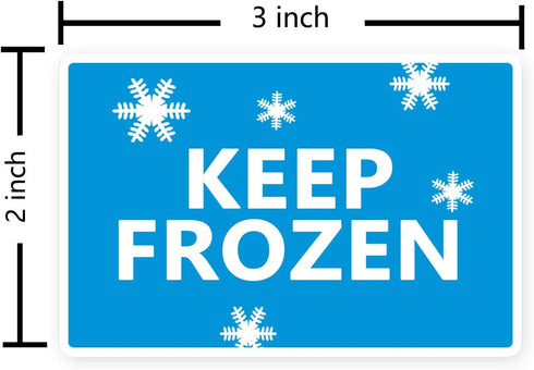 Besttile Frozen Frozen Packing Sticker,2x3 Inch 300 Keep Shipping Label Stickers Waterproof White/Blue Adhesive