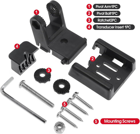 Transducer Mount Bracket for MHX XNT, Mounting Plate for XHS Model Transducers, Transom Mounting Hardware Kit