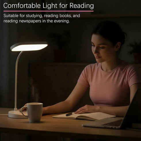 TUUWAI Dimmable, 3 Desk Lamp, Eye-Caring LED for Students, Touch Color Modes, USB-C Rechargeable, Flexible Gooseneck