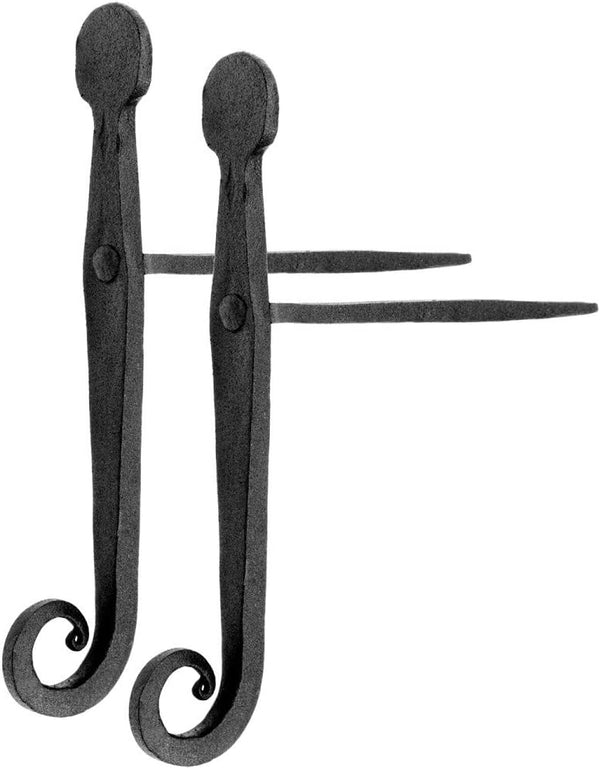 Renovators Supply Manufacturing Shutter Dogs 7 In. Rat Tail Shaped Black Wrought