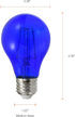 SYLVANIA A19 Blue Glass Filament LED Light Bulb, 4.5W Efficient, 40W Equivalent, Dimmable, E26 Medium Base - 1 Pack