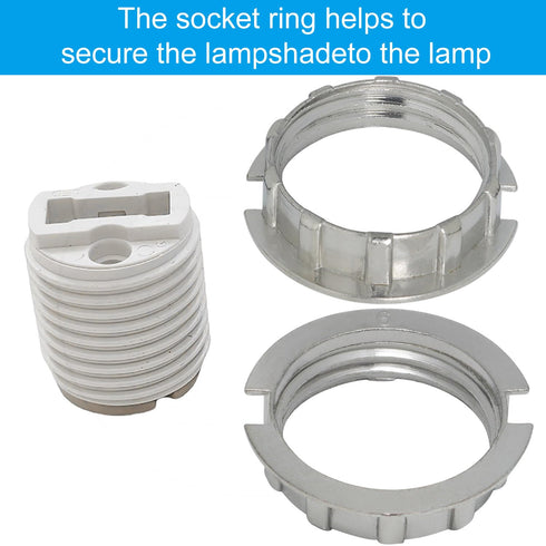 LUORNG 10PCS G9 M20 3/4 Inch Light Socket Fixed Rings Shade Holder Adapter Table Floor Lamp Diameter Zinc Alloy
