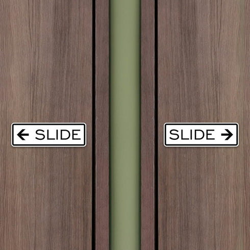 Classic Slide Door Sign - Silver, Medium (1 Pack)